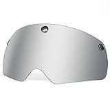 FUNWICT Magnetische Fahrradhelm Visier Austauschbare Brille Schutzbrille mit 6 Farben, Kompatibel nur mit FW008/FW001 Fahrradhelmen (Silber)