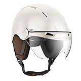 CASR Style - Urbaner Lifestyle-Helm für Fahrrad & E-Scooter - Transparentes Visier & Abnehmbare Ohrpolster - Optimaler Komfort für Damen & Herren - Creme - Größe L