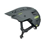 ABUS MTB-Helm MoDrop MIPS - robuster Fahrradhelm mit Aufprallschutz für Mountainbiker - individuelle Passform - Unisex - Grau Matt, L