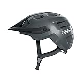 ABUS MTB-Helm MoTrip - robuster Fahrradhelm mit höhenverstellbarem Schirm für Mountainbiker - individuelle Passform - Unisex - Grau Glänzend, L