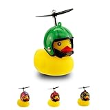 Winkee - Fahrrad Quietscheentchen mit Helm | Die süße Fahrradhupe mit Helm und Propeller | Quietscheente Fahrrad - für Kinder | Ente mit Helm | Rubber Bike Deko