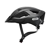 ABUS Stadthelm Aduro 2.0 - Allround-Fahrradhelm mit Licht - in sportivem Design für den Stadtverkehr - für Damen und Herren - Schwarz Matt, Größe L