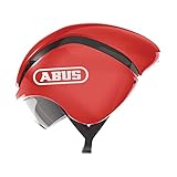 ABUS Zeitfahrhelm GameChanger TT - Aerodynamischer Fahrradhelm mit optimalen Ventilationseigenschaften für Damen und Herren - Rot, Größe M