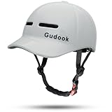 Gudook Fahrradhelm Erwachsene Männer und Frauen Helm im Baseballkappen Stil - Bequemer, Leichter, Verstellbarer und Zertifizierter Fahrradhelme (Weiß, M)
