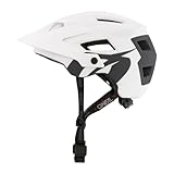 O'NEAL | Mountainbike-Helm | Enduro All-Mountain | Belüftungsöffnungen zur Kühlung, Polster waschbar, Sicherheitsnorm EN1078 | Helmet Defender Solid | Erwachsene | Weiß Grau | Größe XS M
