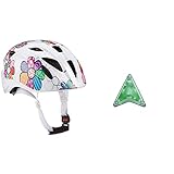 ALPINA Unisex - Kinder, XIMO Flash Fahrradhelm, White Flower Gloss, 49-54 cm & Unisex - Kinder, Multi-FIT-Light Fahrradhelmlicht, transparent, One Size