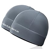 HIKENTURE Laufmütze Herren Damen, Sportmütze Fahrradmütze Atmungsaktiv, Lauf Sport Jogging Running Mütze, Fahrrad Mütze unter Helm, Unterziehmütze Helm, Unterhelmmütze, Funktionsmütze -B5-2xGrey