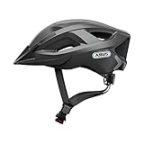ABUS Stadthelm Aduro 2.0 - Allround-Fahrradhelm mit Licht - in sportivem Design für den Stadtverkehr - für Damen und Herren - Titan (gräulich), Größe L