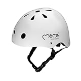 Momi Unisex-Children Mimi Kinderhelm verstellbare, für Kopfumfang 47 – 58 cm, stoßfeste ABS-Außenschale, schlagfeste EPS-Innenschale, Weiss Matt, 47-58