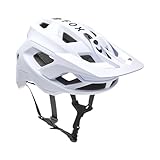 Fox Racing Speedframe Helmet Solid, CE – MTB Fahrradhelm – MIPS Schutz – Fahrradhelm Ventilation – Verstellbare Passform – Abnehmbares Visier – Weiß, Größe: L