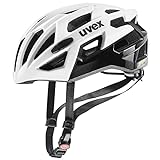uvex race 7 - sicherer Performance-Helm für Damen und Herren - individuelle Größenanpassung - extra Aufprall-Schutz - white black - 56-61 cm