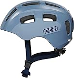 ABUS Fahrradhelm Youn-I 2.0 - mit Licht für Kinder, Jugendliche und junge Erwachsene - für Mädels und Jungs - Hellblau, Größe S
