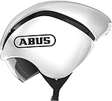 ABUS Zeitfahrhelm Gamechanger TT - Aerodynamischer Fahrradhelm mit optimalen Ventilationseigenschaften für Damen und Herren - Weiß Glänzend, Größe M