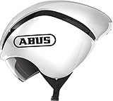 ABUS Zeitfahrhelm GameChanger TT - Aerodynamischer Fahrradhelm mit optimalen Ventilationseigenschaften für Damen und Herren - Weiß Glänzend, Größe M