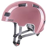 uvex hlmt 4 - leichter Fahrradhelm für Kinder - individuelle Größenanpassung - optimierte Belüftung - rosé - grey - 51-55 cm