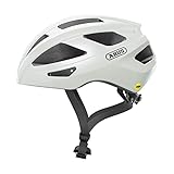 ABUS Rennradhelm Macator MIPS - Fahrradhelm für Einsteiger mit Schirm - geeignet Zopfträger - Damen und Herren - Weiß, Größe M, M (52-58 cm)