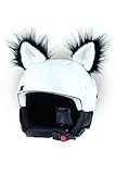 Crazy Ears Helm-Accessoires Ohren Katze Tiger Lux Frosch, Ski-Ohren geeignet für Skihelm, Motorradhelm, Fahrradhelm und vieles mehr, CrazyEars:Schwarz Weiße Katze