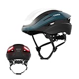 Lumos Ultra Smart-Helm | Fahrradhelm | Vorder- und Rücklicht (LED) | Blinker | Bremslichter | Bluetooth-Verbindung | Erwachsene: Herren, Damen (Deep Blue, Größe: M-L)