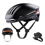 LIZVIE Fahrradhelm mit Bluetooth, intelligenter Fahrradhelm für Erwachsene Männer Frauen mit Lautsprechern, Auto-Bremsblinker, vorderen und hinteren LED-Blinkern, Fernbedienung. (Schwarz, M/L)