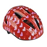 FISCHER Kinderhelm, Fahrradhelm, Jugendhelm Eule, XS/S, 48-54cm, weiß, hochfeste EPS-Schale, TÜV-Zertifiziert, Herz