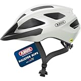 ABUS Rennradhelm Macator MIPS - Fahrradhelm für Einsteiger mit Schirm - geeignet Zopfträger - Damen und Herren - Weiß, Größe M, M (52-58 cm)