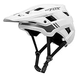 Fahrradhelm Mountainbike Helm Visier Abnehmbar MTB Helme für Herren Damen Erwachsene Jugend (Weiß, L(59-62CM))
