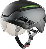 ALPINA ALTONA V - Extrem Leichter, Beleuchteter & Belüfteter Fahrradhelm Mit Selbsttönenden Visier Für Erwachsene, charcoal-anthracite matt, 57-62 cm