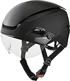 ALPINA ALTONA - Extrem Leichter, Beleuchteter & Belüfteter Fahrradhelm Mit Hochwertigem Visier Für Erwachsene, black-stealth matt, 57-62 cm