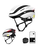 Lumos Ultra Smart-Helm | Fahrradhelm | Vorder- und Rücklicht (LED) | Blinker | Bremslichter | Bluetooth-Verbindung | Erwachsene: Herren, Damen (Jet White, Größe: M-L) MIPS