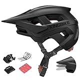 KINGBIKE Mountainbike-Helm Fahrradhelm für Erwachsene Professioneller E-MTB Helm mit Kamerahalterung & verstellbarem Visier NTA-8776-zertifizierter Helm für Herren Damen Jugendliche (Mattschwarz, M)