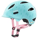 uvex oyo style - leichter Fahrradhelm für Kinder - individuelle Größenanpassung - erweiterbar mit LED-Licht - flowers cyan matt - 45-50 cm