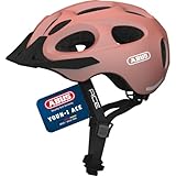 ABUS Stadthelm Youn-I ACE - mit integriertem LED-Rücklicht - Fahrradhelm für den Alltag - für Damen und Herren - Roségold, Größe M