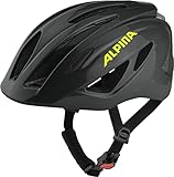 ALPINA PICO FLASH - Beleuchteter, Leichter & Bruchfester Fahrradhelm Mit Fliegennetz Für Kinder, black-neon gloss, 50-55 cm