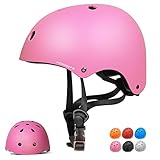 KORIMEFA Kinderhelm Fahrradhelm Kinder Skaterhelm Verstellbar für 3 Jahre Junge CE-Zertifizierung für Fahrrad Skateboard Scooter BMX 3-13 Jahre Alt Junge Mädchen (Pink, S: 48-54 cm)