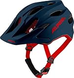 Alpina Carapax JR. - Leichter, Robuster und Sicherer Fahrradhelm Mit Fliegennetz und Optionalen LED-Licht für Kinder, Indigo matt, 51-56 cm