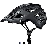 BASE CAMP Fahrradhelm MTB Mountainbike Helm mit Visier abnehmbarem Polsterung 18 Belüftungskanälen Radhelm für Erwachsene Herren Damen Verstellbarer Mountainbike Helm, Größe 56-60cm (schwarz)
