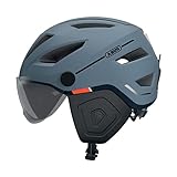 ABUS Stadthelm Pedelec 2.0 ACE - Fahrradhelm mit Rücklicht, Visier, Regenhaube, Ohrenschutz - für Damen und Herren - Hellblau Matt, Größe S