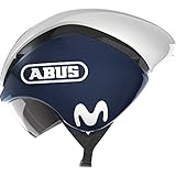 ABUS Zeitfahrhelm GameChanger TT - Aerodynamischer Fahrradhelm mit optimalen Ventilationseigenschaften für Damen und Herren - Blau/Weiß, Größe M (52-58 cm)