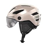 ABUS Stadthelm Pedelec 2.0 ACE - Fahrradhelm mit Rücklicht, Visier, Regenhaube, Ohrenschutz - für Damen und Herren - Gold, Größe M​