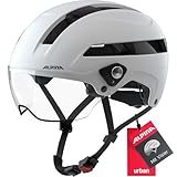 Alpina SOHO Visor - Hochwertiger, Leichter & Individuell Anpassbarer Fahrradhelm Mit Visier Für Erwachsene, White matt, 51-56 cm