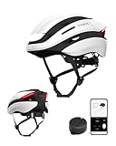 Lumos Ultra Smart-Helm | Fahrradhelm | Vorder- und Rücklicht (LED) | Blinker | Bremslichter | Bluetooth-Verbindung | Erwachsene: Herren, Damen (Jet White, Größe: M-L)
