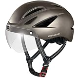 Odoland Fahrradhelm mit Magnetvisier für Erwachsene, Leichter Radhelm mit abnehmbarem Sonnenvisier Atmungsaktiv MTB Helm für Damen und Herren