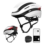 Lumos Ultra Smart-Helm | Fahrradhelm | Vorder- und Rücklicht (LED) | Blinker | Bremslichter | Bluetooth-Verbindung | Erwachsene: Herren, Damen (Jet White, Größe: M-L)
