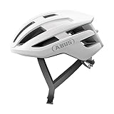 ABUS Rennradhelm PowerDome - Leichter Fahrradhelm mit cleverem Belüftungssystem und aerodynamischem Profil - Made in Italy - für Damen und Herren - Weiß, Größe L