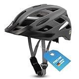FISCHER Erwachsene Fahrradhelm, Radhelm, Cityhelm Urban Levin, L/XL, 58-61cm, grau, mit beleuchtetem Innenring-System