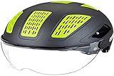 ABUS Stadthelm Hyban 2.0 ACE - Fahrradhelm mit Visier, Licht und ABS-Hartschale - für Damen und Herren - Grau (titan), Größe L