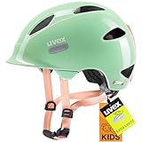 uvex oyo - leichter Fahrradhelm für Kinder - individuelle Größenanpassung - erweiterbar mit LED-Licht - mint-peach - 45-50 cm