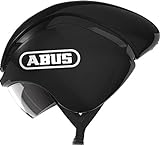 ABUS Zeitfahrhelm Gamechanger TT - Aerodynamischer Fahrradhelm mit optimalen Ventilationseigenschaften für Damen und Herren - Schwarz Glänzend, Größe L​