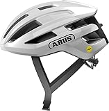 ABUS Rennradhelm PowerDome MIPS - leichter Fahrradhelm mit cleverem Belüftungssystem und Aufprallschutz - Made in Italy - für Damen und Herren - Weiß Glänzend, Größe M