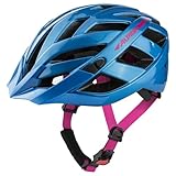 ALPINA PANOMA - Reflektierender & Optimal Belüfteter Fahrradhelm Mit Fliegennetz & Nachrüstbarem LED Für Erwachsene, True Blue-pink Gloss, S (52-57 cm)